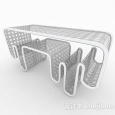 现代时尚白色造型凳子3d模型下载
