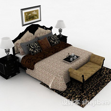 欧式风格家居双人床3d模型下载