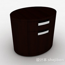 木质椭圆形床头柜3d模型下载