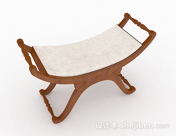 棕色木质休闲椅3d模型下载
