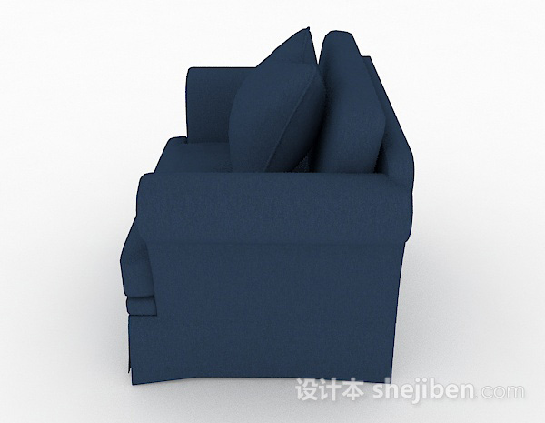 设计本蓝色简约家居单人沙发3d模型下载