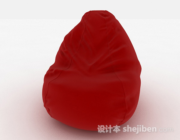 现代风格创意红色单人沙发3d模型下载