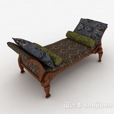 中式风格奢华脚凳沙发3d模型下载