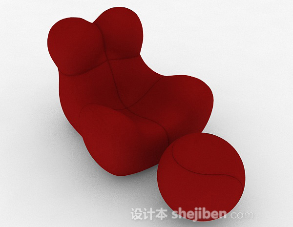 创意个性休闲红色单人沙发