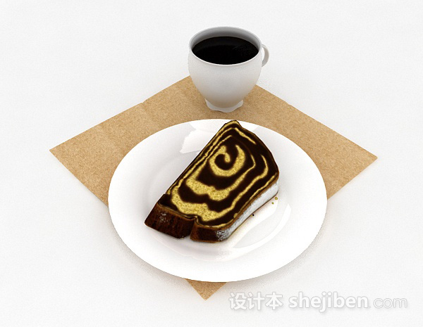 现代风格营养下午茶3D模型