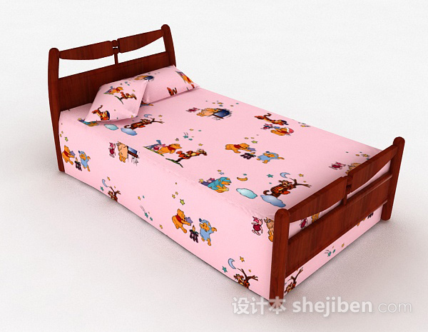 粉色儿童床