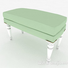简欧家居绿色沙发凳3d模型下载
