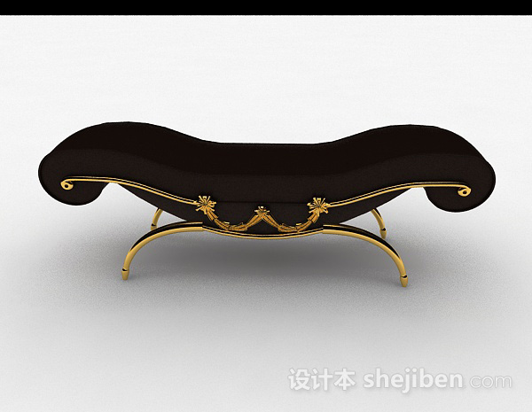 欧式风格黑色沙发脚凳