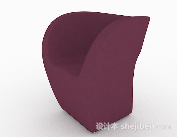 设计本创意暗红色单人沙发3d模型下载