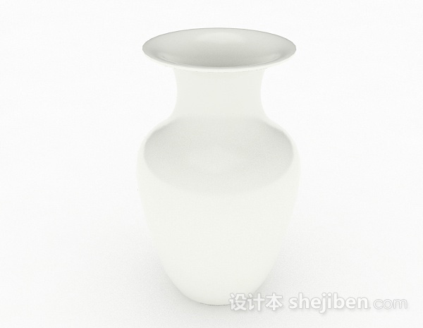 现代风格白色喇叭花花瓶3d模型下载