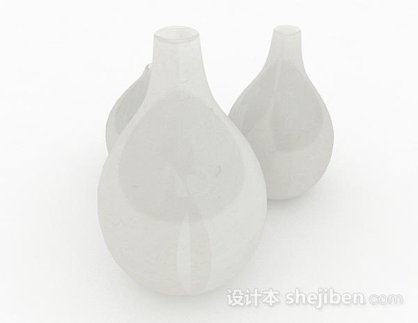 设计本现代风格洁白组合时尚大肚花瓶3d模型下载