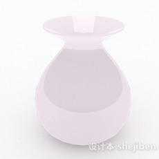 中式风格简约白色大肚花瓶3d模型下载