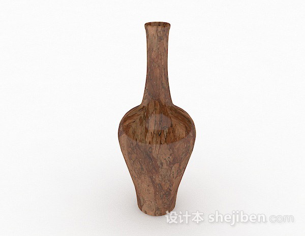 中式风格大理石花纹大肚花瓶3d模型下载