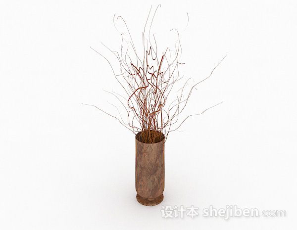 现代风格大理石花纹直筒花瓶3d模型下载