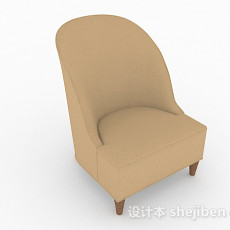美式棕色简约单人沙发3d模型下载