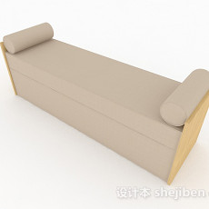 现代风格米白色长型脚凳3d模型下载