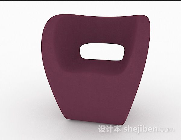 现代风格创意暗红色单人沙发3d模型下载