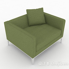 绿色休闲简约单人沙发3d模型下载