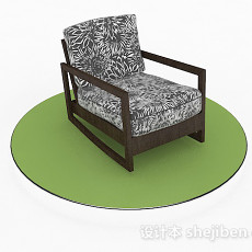 东南亚休闲单人沙发3d模型下载