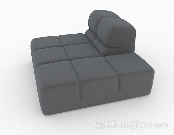 免费灰色休闲单人沙发3d模型下载
