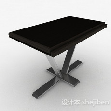 黑色简约餐桌3d模型下载