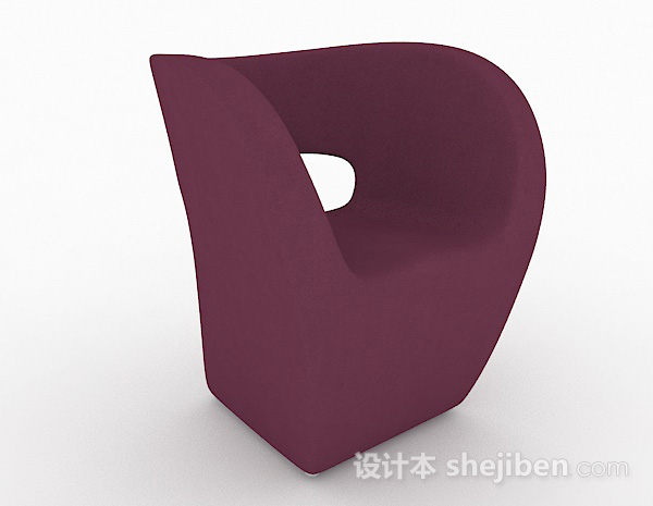 创意暗红色单人沙发3d模型下载