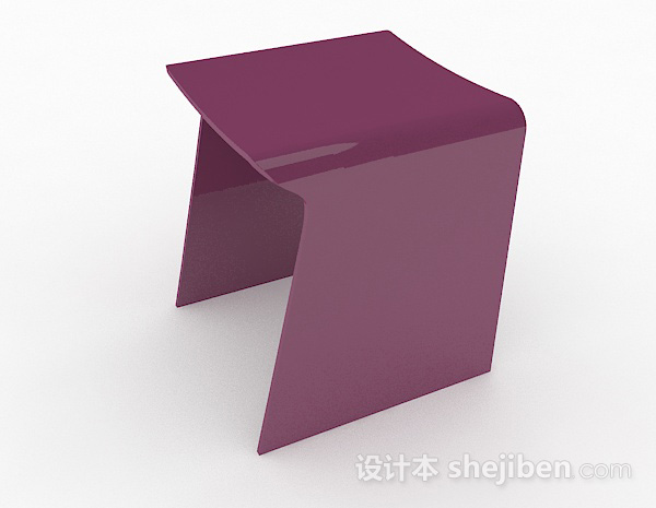 设计本创意简约紫色休闲椅3d模型下载