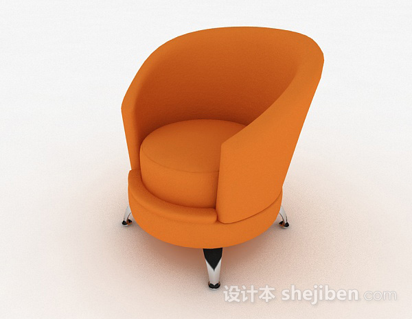 橙色简约单人沙发