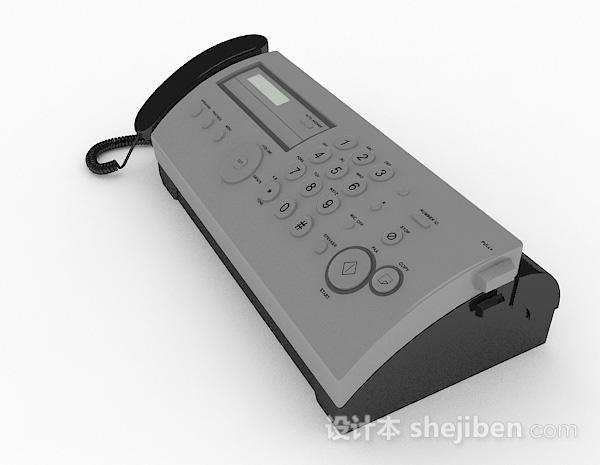 免费灰色电话机3d模型下载