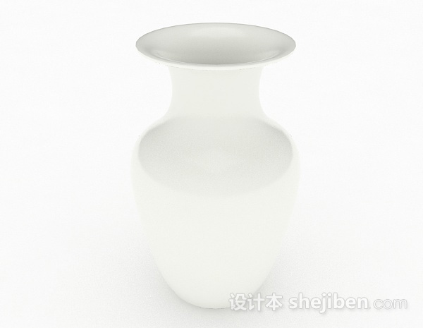 现代风格现代风格白色喇叭花花瓶3d模型下载