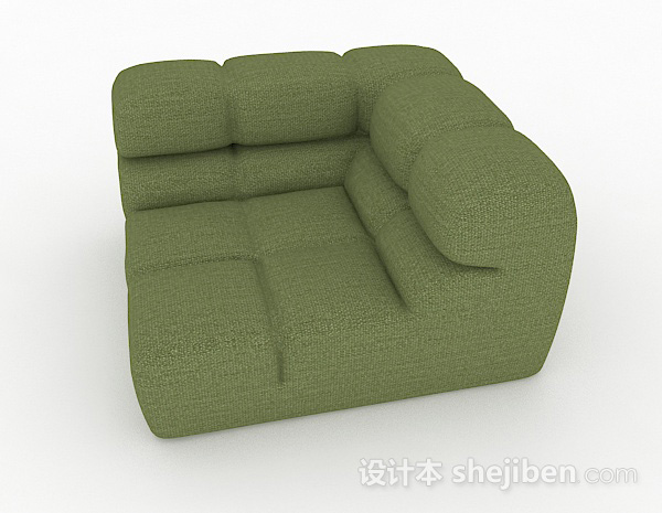 现代风格绿色休闲单人沙发3d模型下载