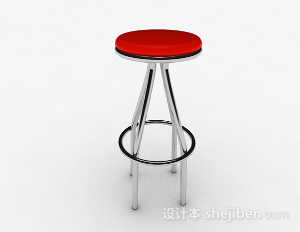 红色圆形吧台凳