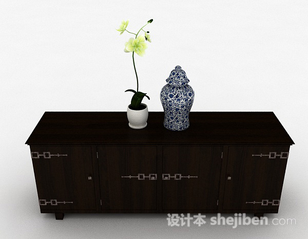 中式风格中式风格木质家具储物柜3d模型下载