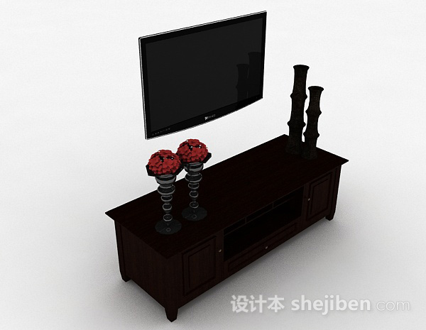 挂壁式电视机3d模型下载