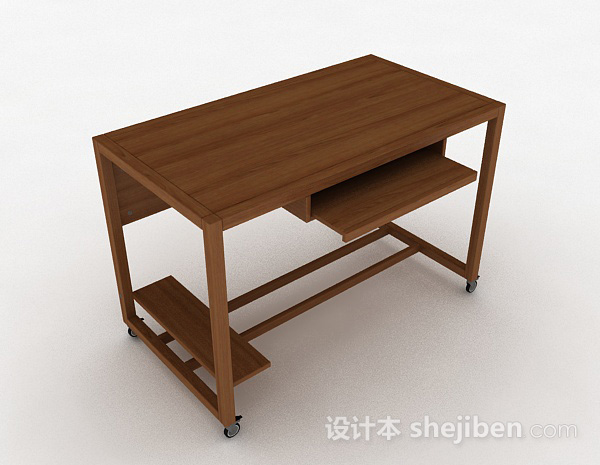 棕色简约木质书桌