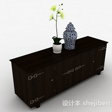 中式风格木质家具储物柜3d模型下载