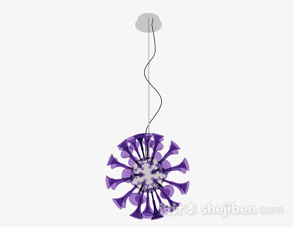 现代风格紫色球形吊灯