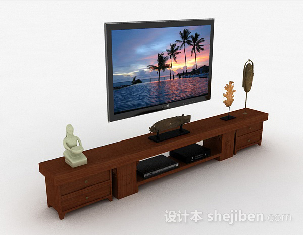 现代风格棕色组合电视柜