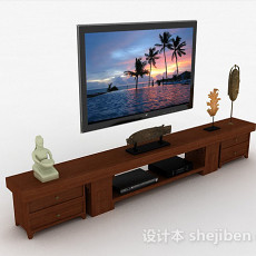 现代风格棕色组合电视柜3d模型下载