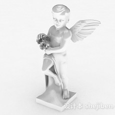 白色小天使摆设品3d模型下载