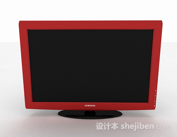 现代风格红色三星显示器3d模型下载