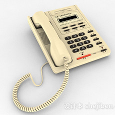 黄色家庭电话机3d模型下载