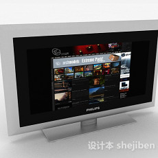 灰色电视机3d模型下载
