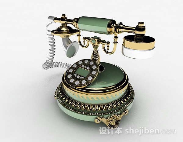 绿色复古电话机