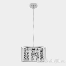 现代风格客厅透明水晶吊灯3d模型下载