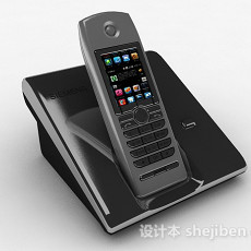 深灰色电话机3d模型下载