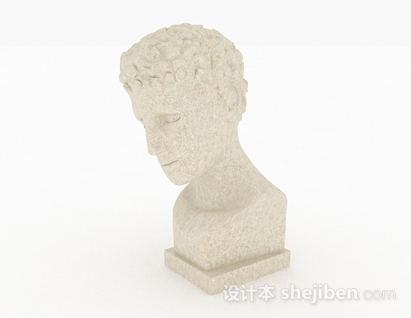 欧式风格欧式风格白色石膏雕塑人物摆件3d模型下载