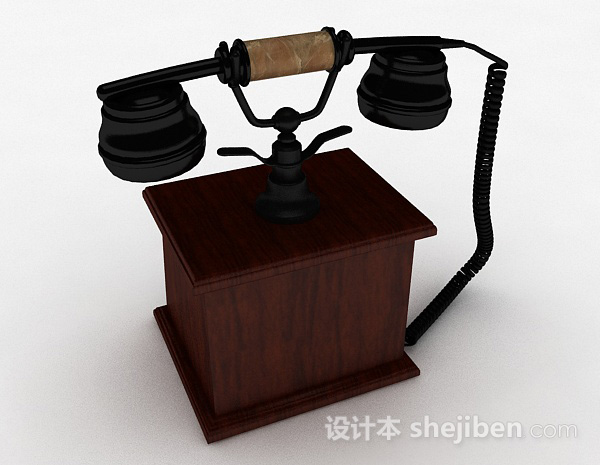设计本欧式复古电话机3d模型下载