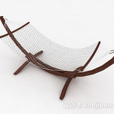 现代风格木质摇椅3d模型下载