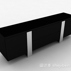现代风格黑色时尚烤漆电视柜3d模型下载